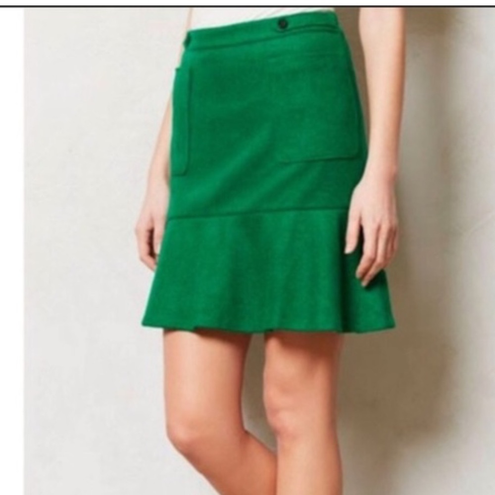 Anthropologie Wool Mini Skirt